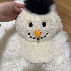 Holiday Time Cream Snowman Hat